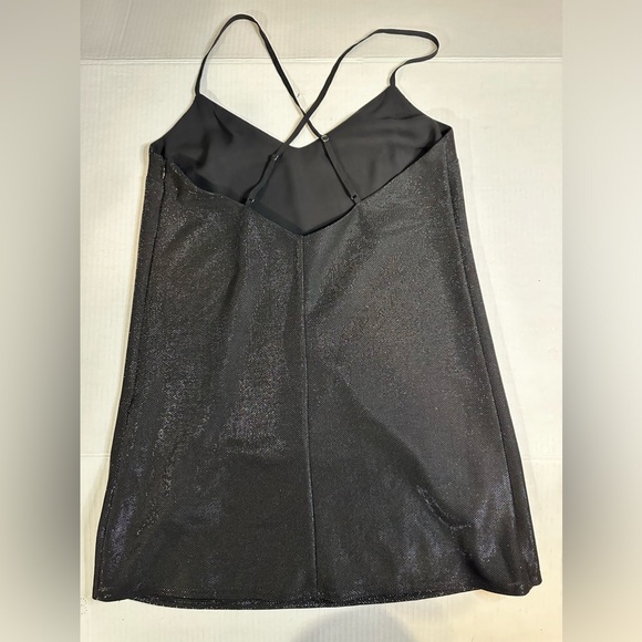 Forever 21 Little Black Spaghetti Straps Sparkling Dress Side Zip Size Small - Picture 2 of 11